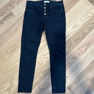 Loft dark wash button fly skinny jean. Size 28